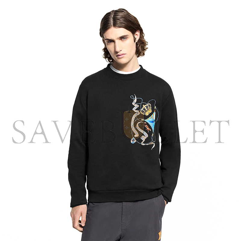 LOUIS VUITTON EMBROIDERED LONG-SLEEVED SWEATSHIRT 1AJCCW
